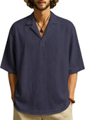 MARSVOVO Mens Summer T-Shirt Classic Solid Collar