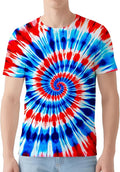 Men's Tie Dye T Shirt Hipster Short Sleeve Tie-Dye Shirts for Men